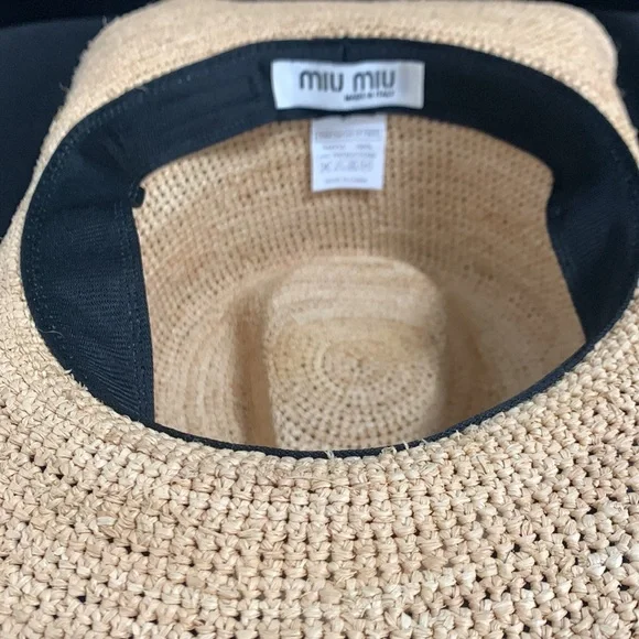 Miu Miu Straw Hat with Red Rope Detail - Picture 4 of 5